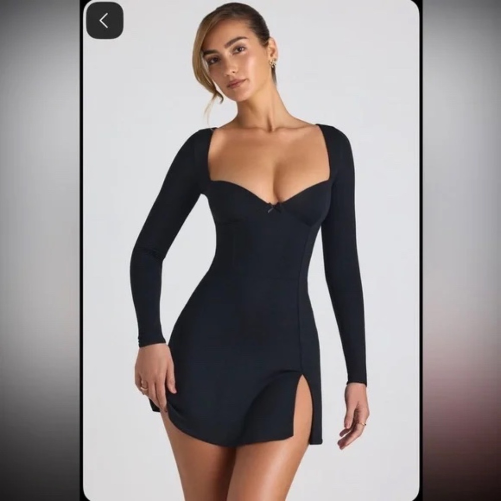 OHPOLLY SWEETHEART BOW MINI DRESS | BLACK | SIZE 8 | A LINE